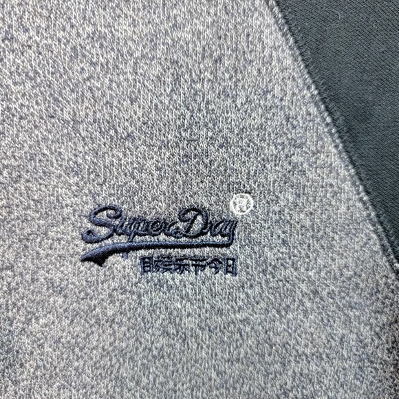 Superdry Men's Blue Vintage Logo Embroidered Baseball Zip Hoodie Size Small. - Picture 6 of 12